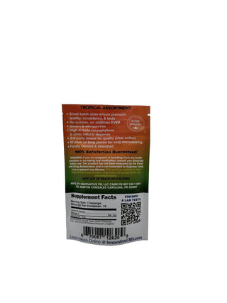 Supplement package with text and QR code on a white background