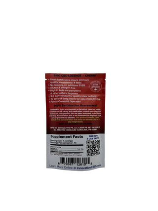 Back of a supplement package with text and a QR code on a white background