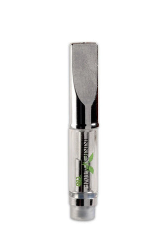 Silver pen with 'Innovative' branding on a white background