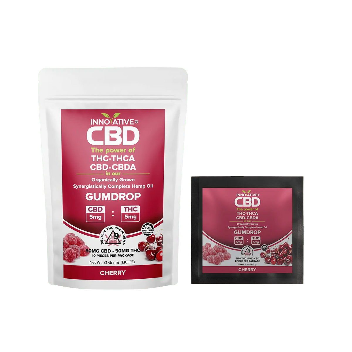 Buy Full Spectrum THC x CBD Cherry Gumdrops