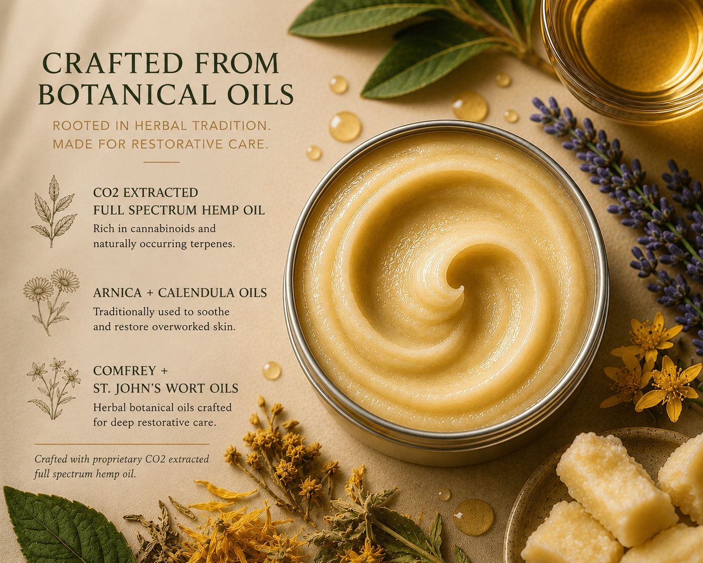 4本セット　ラバ　BOTANICAL BALM Vegan Cream Full Spectrum CBD + CBDa Salve | Botanical Balm